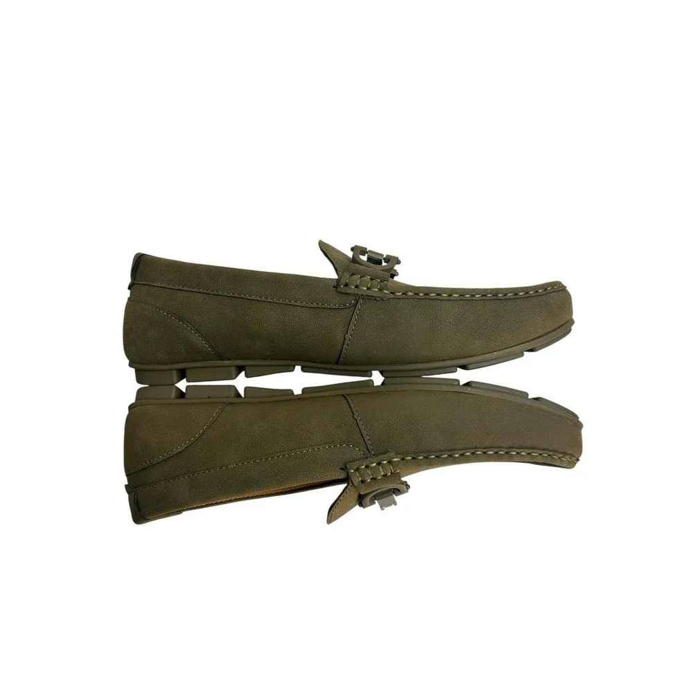 Steve Madden Men's Green Suede Driver Loafers Size 8 Ortholite Cushioned